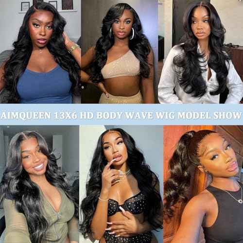 13x6 Lace Front Wigs Human Hair 200 Density Body Wave Lace Front Wigs Human Hair Pre Plucked 12A Glueless Wigs for Women HD Lace Frontal Wigs 20 Inch Natural Color