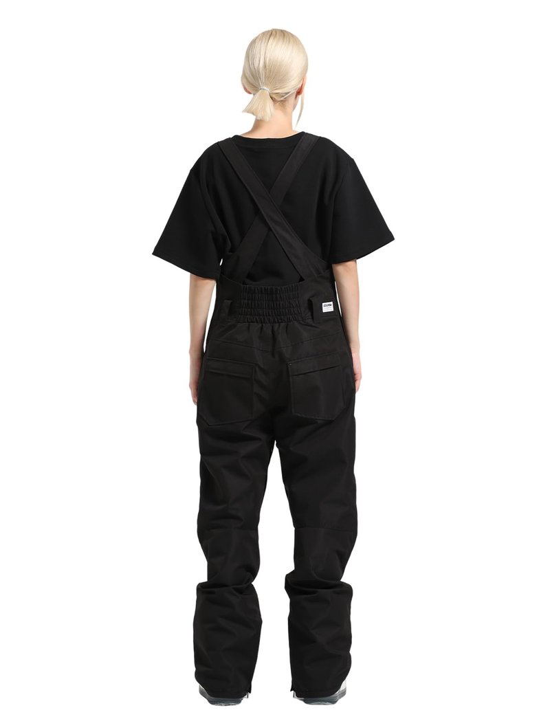 HIEEKDER Women's Ski Bibs Snowboard Pants Snow Bib Tight Overalls Outdoor Ski Pants Waterproof Insulated Ripstop Black Small