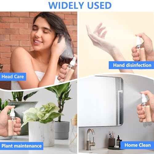4 Pack 1 Oz (30ml) Mini Spray Bottles Clear Travel Size Spray Bottles Leak Proof with Funnels and Labels