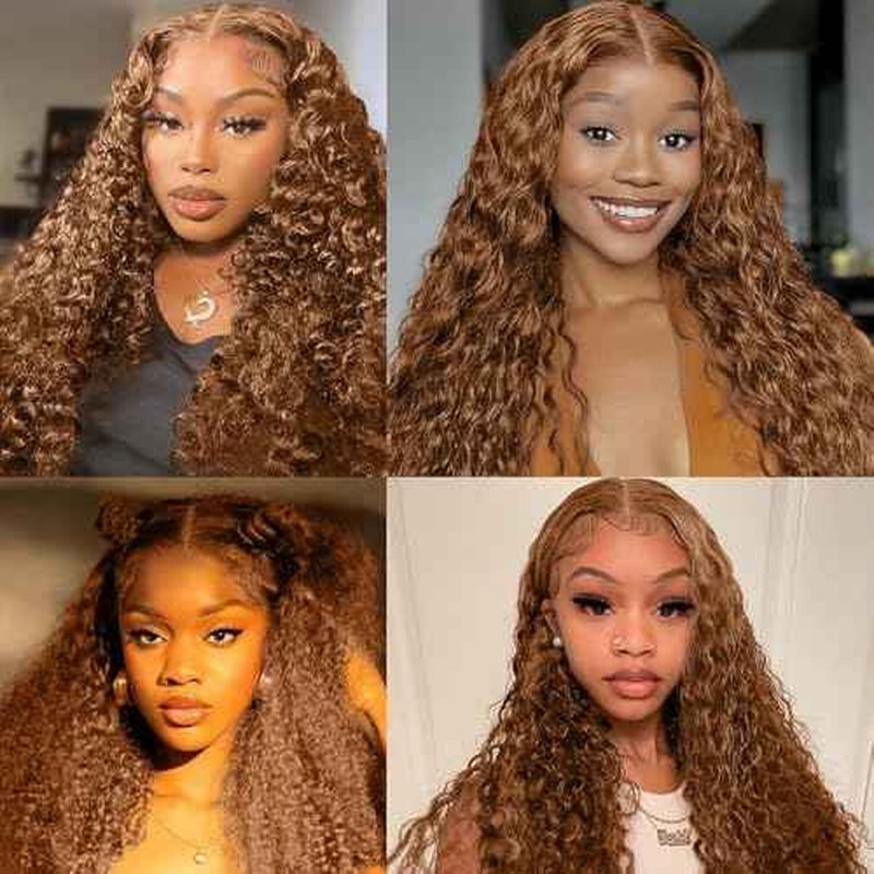 #30 Brown Bundles Deep Wave Bundles Human Hair 12 12 12 Inch Light Brown Deep Wave Bundle Unprocessed Brazilian Virgin Weave Hair 3 Bundle 50 Gram Per Bundle