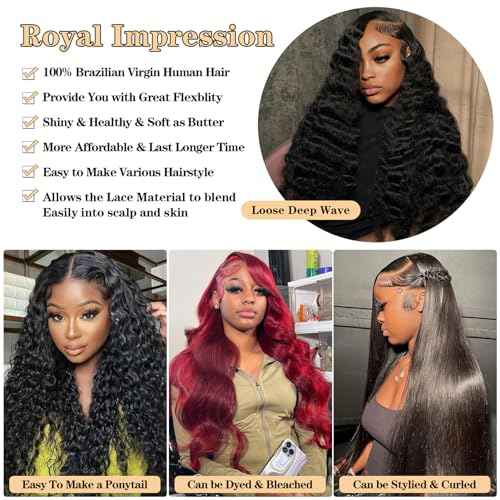 ROYAL IMPRESSION 12A Grade Brazilian Virgin Hair Loose Wave One Bundles 26 Inch Remy Deep Human Weave 100% Real Unprocessed Natural Color