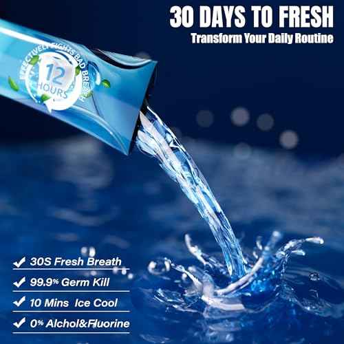 Travel Size Toiletries Mouthwash Packets - TSA-Approved Mini Mint Mouthwash for Adults, Alcohol & Fluoride-Free Oral Care for Air Travel Gifts, Dates & Office, Individually Wrapped (Pack of 30)