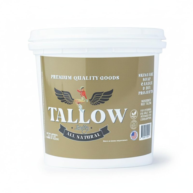 Bulk Grass-Fed Beef Tallow for Soap, Skincare & Candles, 16lbs Unscented Maker-Proven Quality Tallow (2LB)