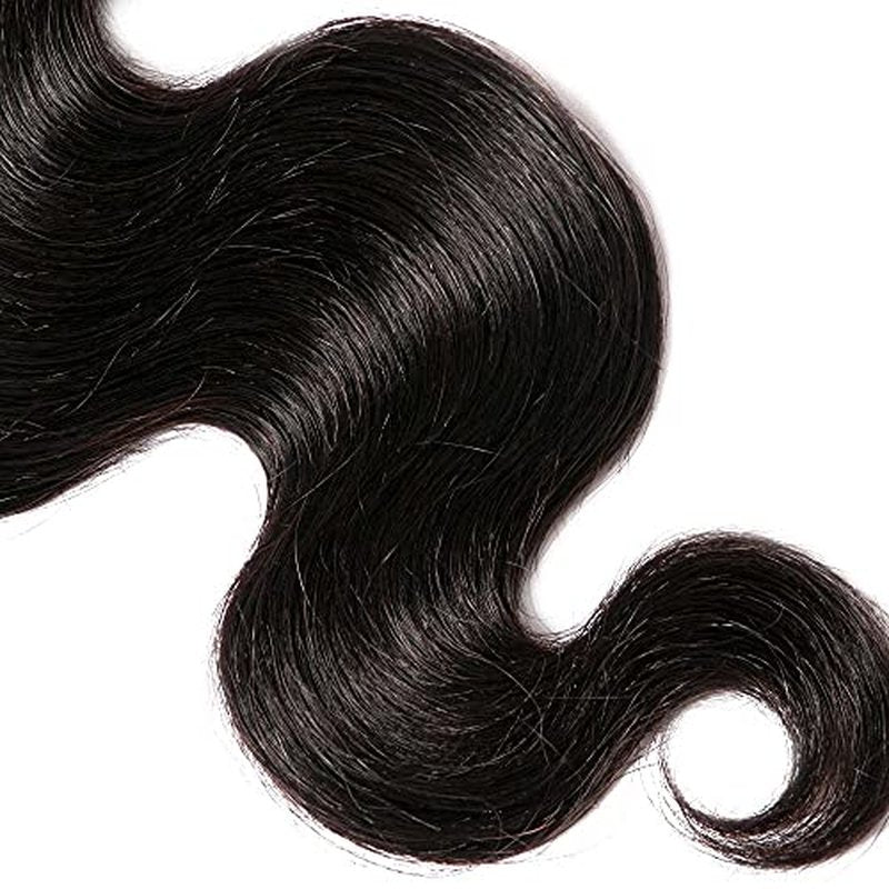 #1B Human Hair Bundles Body Wave Bundles 18 20 22 Inch Natural Color Body Wave Bundles 3 Bundles Human Hair Extensions Double Weft Unprocessed Brazilian Virgin Hair 50 Grams Per Bundle