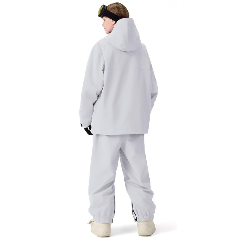 Oymyakon Womens Ski Suit Waterproof Snow Suits Snowboard Jacket and Pants Set Baggy Winter Insulated Snowsuit Coats Lightgrey S