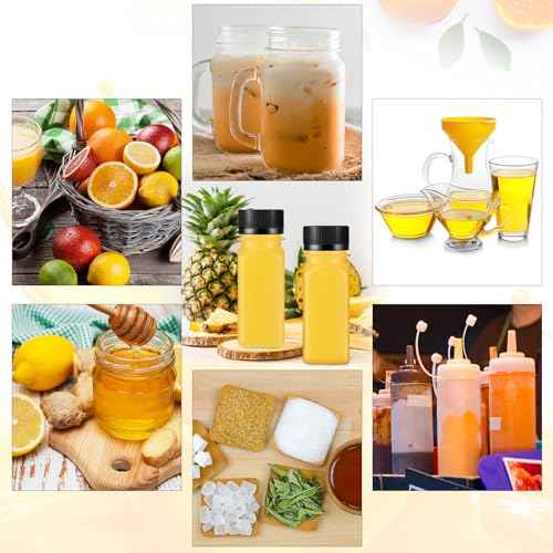 Sliner 350 Pcs 2oz Clear Plastic Bottles Mini Juice Bottle with Screw Lid Small Empty Reusable Liquid Vial Freezer Beverage Container Leak Proof for Juice Milk Water