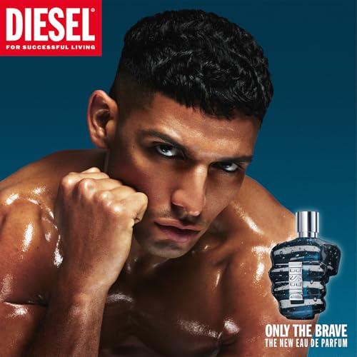 DIESEL Only The Brave - Eau de Parfum Cologne for Men - Woody Leathery - With Notes of Mandarin, Clary Sage & Warm Suede Leather