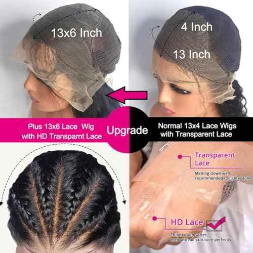 Body Wave Human Hair Wigs for Women Glueless HD Lace Front Wigs Human Hair Body Wave 180 Density Lace Frontal Wigs Human Hair Pre Plucked Body Wave 13x6 Lace wigs 16 Inch