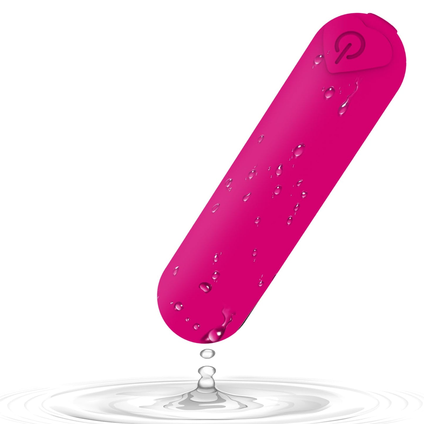 Smmgqeee Mini Handheld Electric Back Massager Waterproof Quite Massager, Portable Massager for Back Neck Shoulder Body,Rose Red