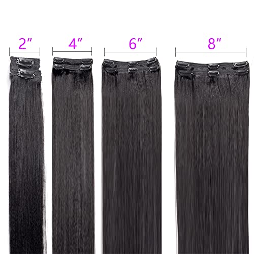 Yaki Straight Clip in Hair Extensions Real Human Hair Affordable12 Inch Yaki Straight Clip ins Human Hair Brazilian Virgin Hair clip on Hair Extensions 18Clips Per Set 120G