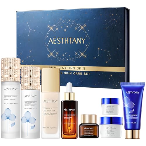 Anti-Aging Skin Care Kit For Women Anti-Wrinkle Firming Skin Care Daily Routine Rejuvenating 8-In-1 Skincare Sets Gift Sets