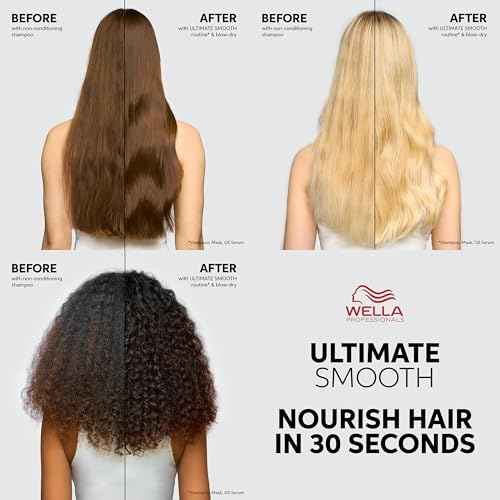 Wella Professionals ULTIMATE SMOOTH Shampoo for Dry, Dull & Frizzy Hair | For Shine & Smoothness | With Squalane & Omega 9 | Color Safe