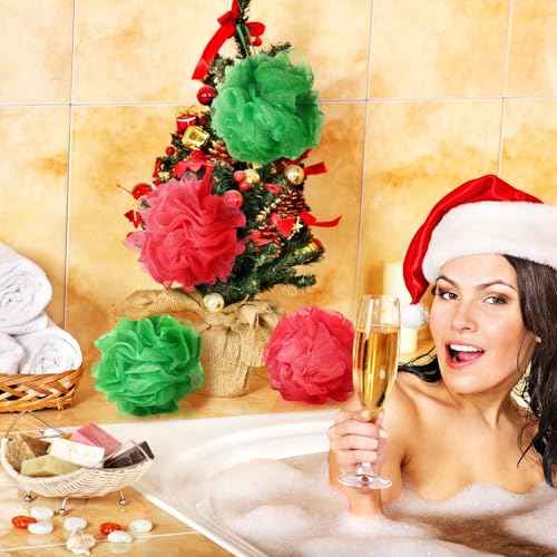 12 Pcs Thanksgiving Bath Loofah Sponge Orange Harvest Loofah Exfoliating Body Scrubber Shower Sponge 50g Mesh Shower Pouf Balls Gift Set for Women Men Bathing Accessories