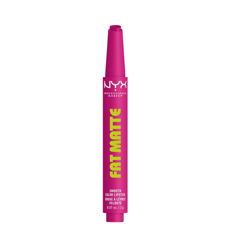 NYX PROFESSIONAL MAKEUP Fat Matte Lipstick, Pigmented, Smoothing, & Non-Drying Lip Crayon, Long Lasting Lip Makeup, Vegan & Cruelty Free - Fluffy Fuchsia (Fuchsia)