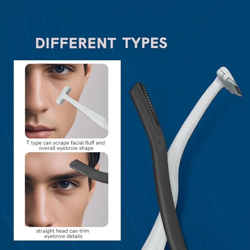 Eyebrow Razors | Dermaplane Set with Japanese Blades - Exfoliating Tools for Fine Hair, Black