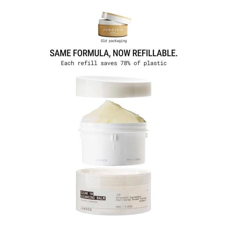 JUNO & Co. Clean 10 Cleansing Balm - Gentle Makeup Remover with 10 Natural Ingredients | 85g / 3.0oz
