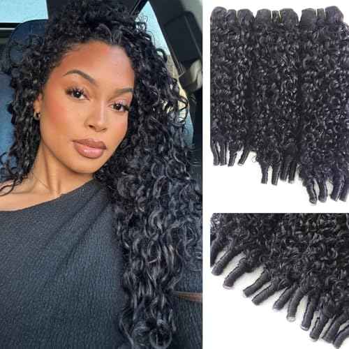 Burmese Curly Human Hair Bundles 14 16 18 Inch Curly 3 Bundles 100% Unprocessed Burmese Raw Real Human Hair 12A Natural Color with Spiral Curly End.