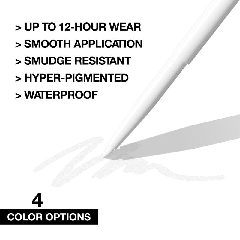 Evpct White Eyeliner Pencil - Waterproof Smudge-Proof Under Eye Liner for Bright Eyes | Makeup Essential