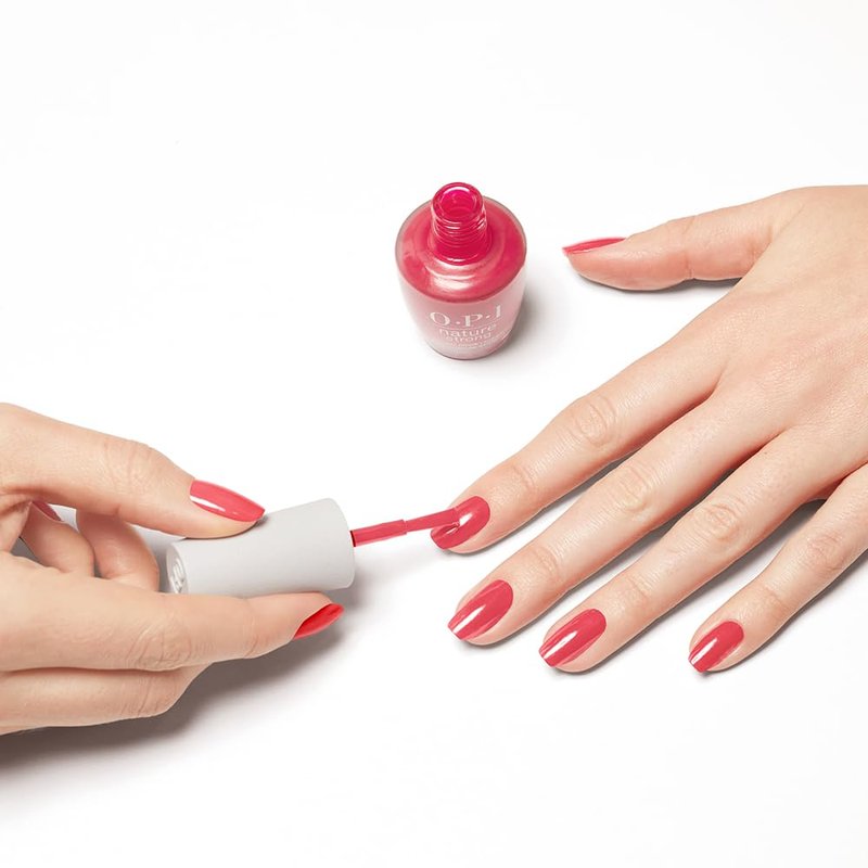 OPI Nature Strong Big Bloom Energy | Opaque Bright Coral Crème Natural Origin Nail Polish | Plant Based, Vegan, Cruelty Free