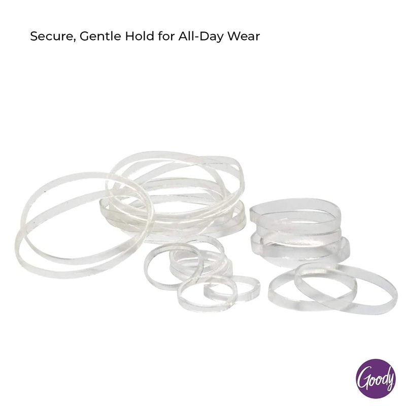 Goody Ouchless Hair Ties - 250 Ct Clear Latex Bands for Easy Glide & Ultra-Strong Hold | All Hair Types