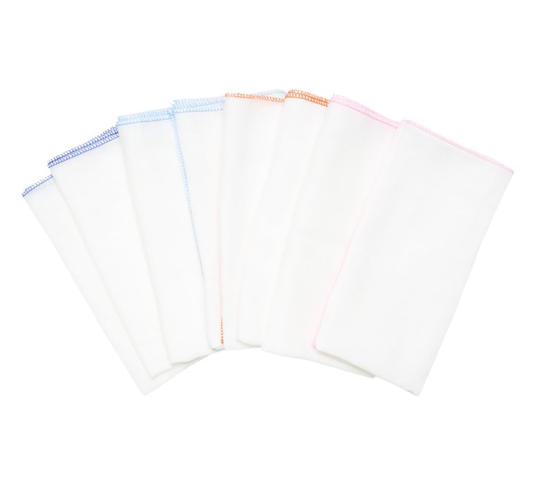 Arumary 100% 8 Packs Cotton Baby, Kid and Women Handkerchief (All White)