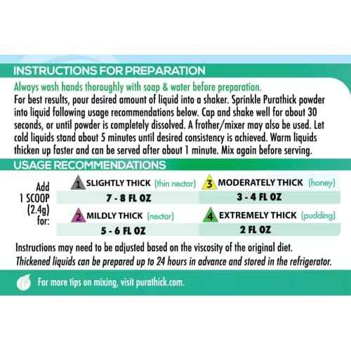 Purathick Natural Thickener, 4.4 oz, Thickens Hot and Cold Liquids for People with Dysphagia