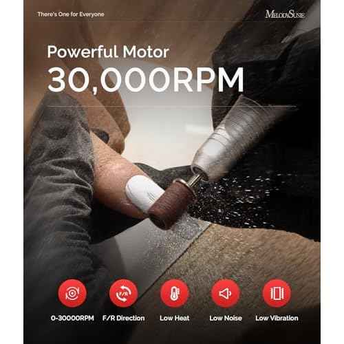 MelodySusie Multifunctional Upgraded Desktop Cordless Nail Drill with Bit Holders, SC320G 30000RPM E-File with Elegant Design for All Manicure Shaping & Gel Removal, Ideal for Nail Artists & Home Use