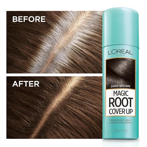 L'Oreal Paris Magic Root Cover Up Gray Concealer Spray Medium Brown 6 oz (3 pack)