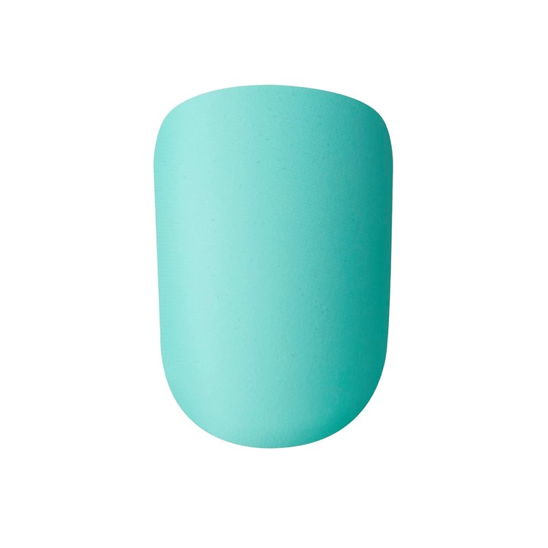 Kiss Impress No Glue Press-On Nails - 'Rain Check' Blue Squoval Design | Short Size, 30 Nails & Accessories