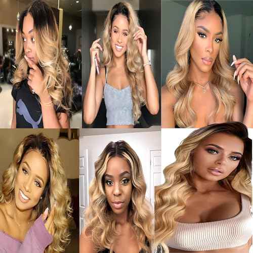 Honey Blonde Bundles 1B27 Ombre Bundles 20 22 24 Inch Blonde Body Wave Human Hair Bundle Double Weft Brazilian Unprocessed Virgin Hair