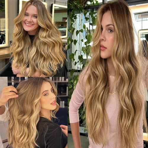 Halo Hair Extensions Real Human Hair - Light Blonde Golden Blond, Halo Extensions Human Hair 20inch 100g