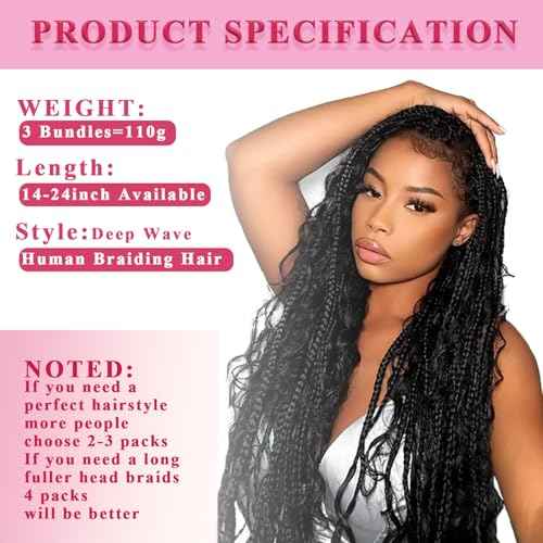 Chocolate Brown Braiding Hair Deep Wave Bulk Human Hair 110g 24 Inch 3 Bundles Brazilian Virgin Curly Human Hair Extensions for Boho Braids Wet and Color 4 Wavy Human Braiding Hair