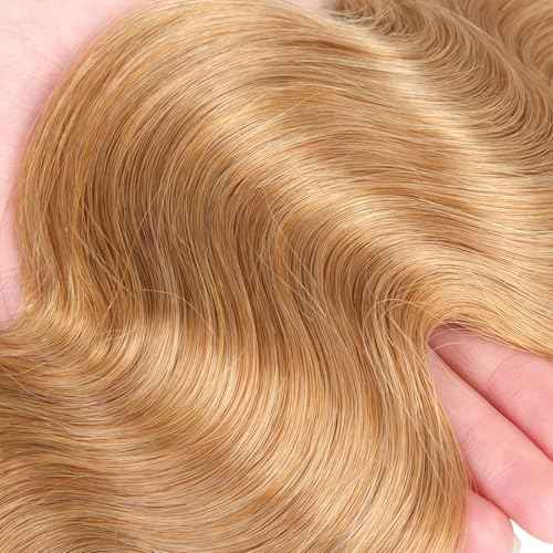 Honey Bundles Brown Human Hair Body Wave 22 24 26 Inch Body Wave Human Hair Weave 3 Bundles Silky Hair Bundles Brazilian 3 Bundles Human Hair Extensions for Women Deals 27 Color Bundles