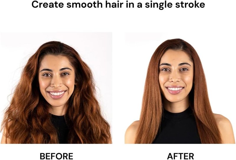 L'ANGE HAIR Straightening Brush - Heated Tool for Smoother, Frizz-Controlled Hair | Dual-Voltage Ceramic Hot Brush (Black)