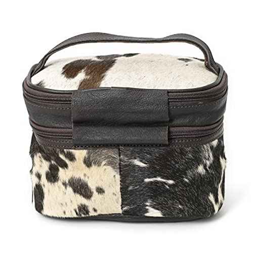 Merbaa Jewelry Travel Organizer, Waterproof Leather Bag - Storage Organizer, Groom & Bridesmaid Wedding Gifts, Full Grain Leather, Handmade Travel Case (Black)