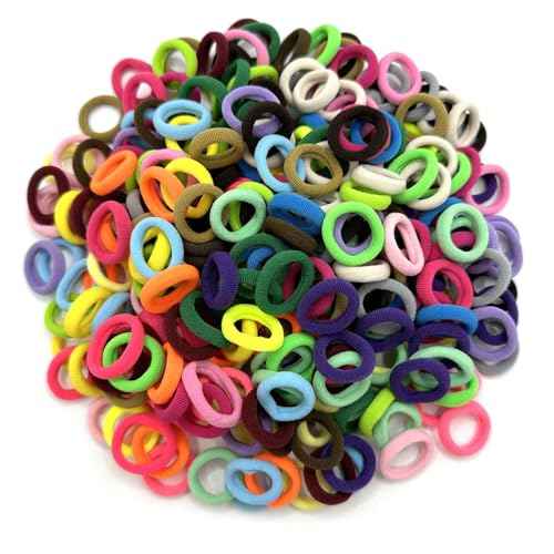 288 Pcs Toddler Hair Ties, Soft Seamless Cotton Hair Ties, Multicolor Small Hair Bands for Little Girls and Kids, Elastic Hair Accessories Ponytail Holders (24 Colors)