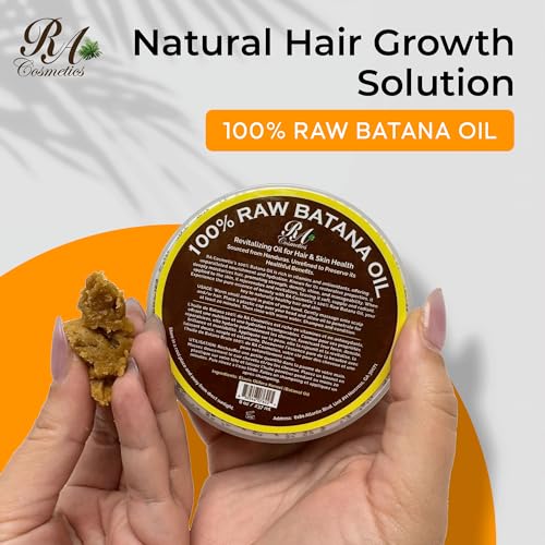 RA COSMETICS 100% Natural Unrefined Batana Hair Oil for Healthy Hair, 16 oz | Dr Sebi Batana Oil Hair Moisturizer for Damaged Hair Repair| Strengthening and Nourishing Hair Conditioner