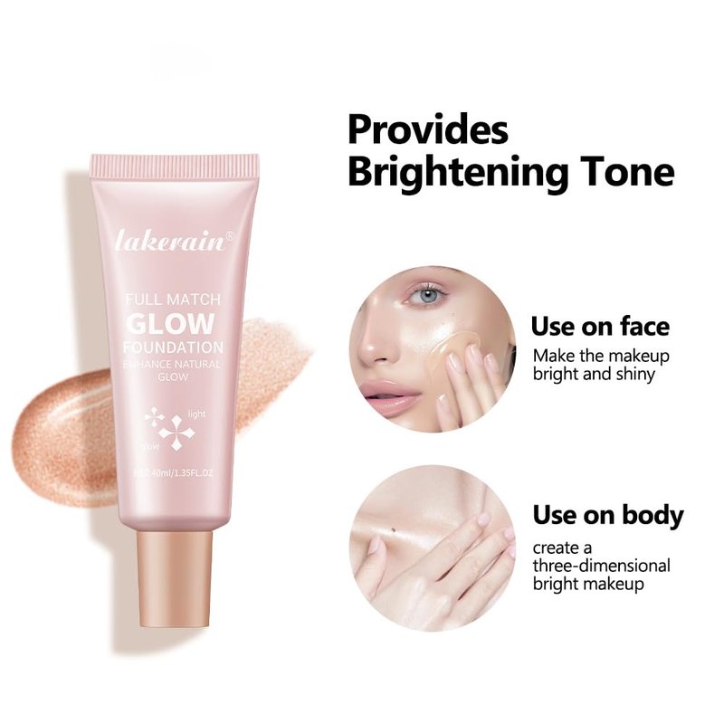Natural Glow Illuminator Glotion - Glowing, Moisturizing, Lightweight Base, Multi-Purpose - Hydrating & Illuminating Makeup Highlighter for Radiant, Sun-Kissed Look (#4 Deep, 1.35 Fl Oz (Pack of 1))