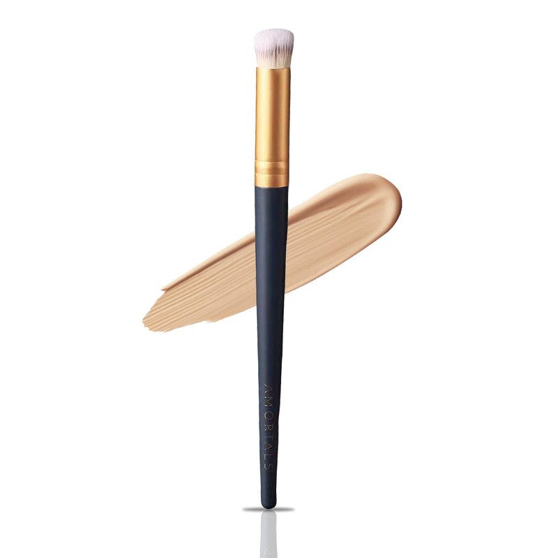 AMORTALS Concealer Brush, Small Round Under Eye Concealer Brush for Dark Circles, Dense Makeup Brushes for Liquid & Cream, Seamless Blending Tool