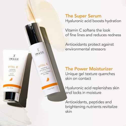IMAGE Skincare VITAL C Super Duo, Hydrating Water Burst & Anti-Aging Face Serum, Skincare Kit with Vitamin C & Hyaluronic Acid to Refresh & Smooth Skin