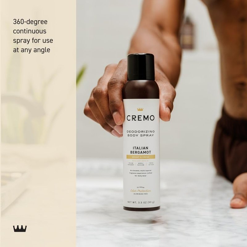 Cremo Italian Bergamot Body Spray - Sophisticated Bergamot & Neroli Blossom Blend | 3.5 Fl Oz