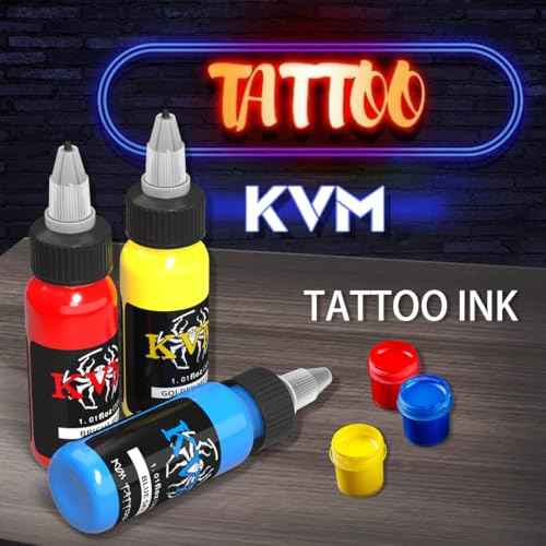 KVM Tattoo Ink Set 14 Pcs Colors 1oz (30ml) Tattoo Supply Indoor Tattoo Studio Renowned for its Smooth Flow Characteristics