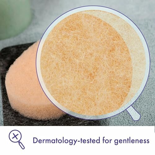 Buf-Puf Gentle Facial Sponge, Dermatologist Developed, Removes Deep Down Dirt & Makeup That Causes Breakouts and Blackheads, Reusable, Exfoliating, 12 Count