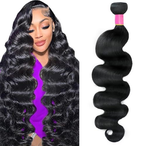 12A Human Hair Bundles Body Wave 20Inch One Bundle 100% Unprocessed Brazilian Virgin Hair Bundles Double Weft Weave Body Wave Human Hair Natural Black Color