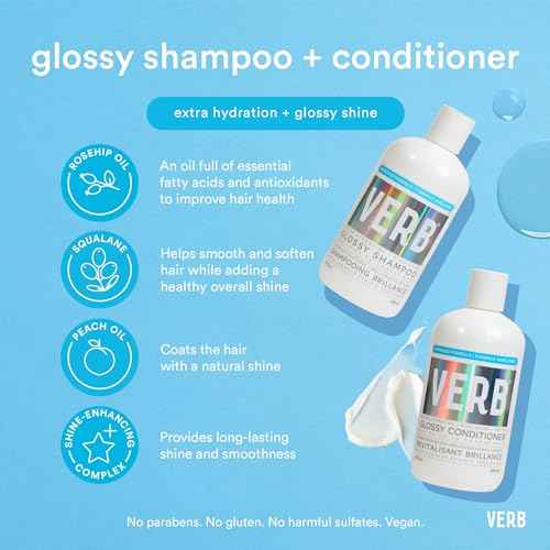 VERB Glossy Conditioner ? Conditions, Detangles + Adds High Shine for Thick to Coarse Hair ? Vegan, No Parabens or Harmful Sulfates