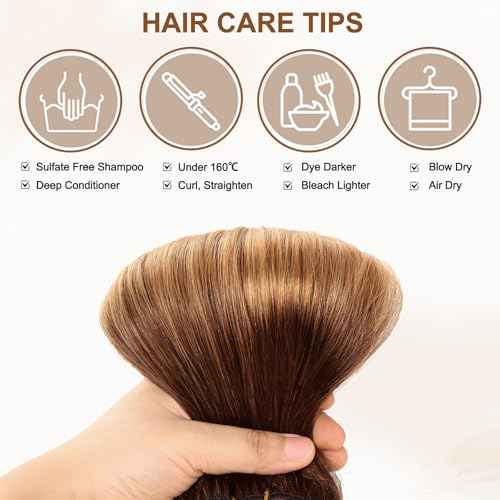 16A Premium Clip in Hair Extensions Real Human Hair, 20inch 120g 7pcs£¨Service life1.5~2 years£©Remy Seamless Invisible Double Weft Human Hair, #T4/27 Balayage Multiple Washes Keep Texture Soft