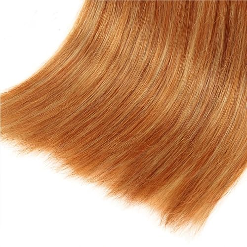 Color 27 Human Hair Bundles 27/30 Straight Bundle Highlight Bundle Human Hair Unprocessed Virgin Hair 3 Bundles 12 14 16 Inch