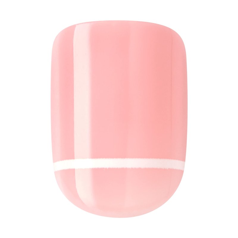 KISS imPRESS No Glue Mani Press On Nails, Design, 'Timeless Day', Pink, Petite Size, Squoval Shape, Includes 30 Nails, Prep Pad, Instructions Sheet, 1 Manicure Stick, 1 Mini File
