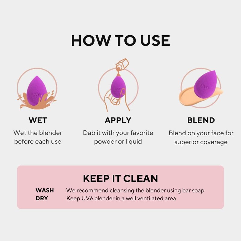 Makeup Blender Sponge Set, Streak Free Application of Liquid, Powder & Cream Foundation, Professional Complexion Blending Tool, Cruelty Free, Vegan, Latex Free, Pack of 3 (1 Helio, 2 Violet)