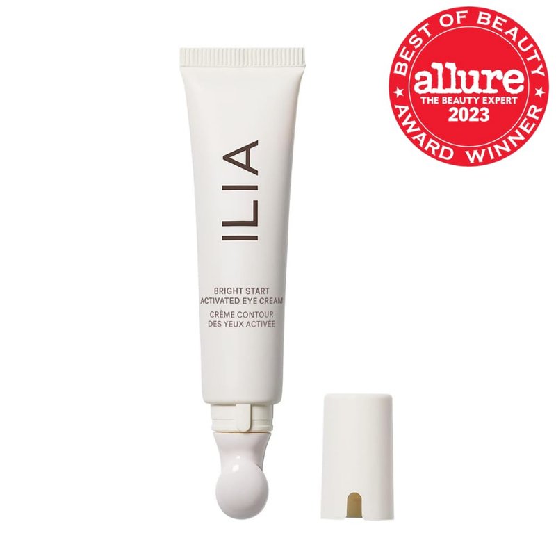 ILIA Bright Start Eye Cream - Plant-Based Formula with Massage Tool | Reduces Puffiness & Fine Lines | 0.5 oz (15 ml)